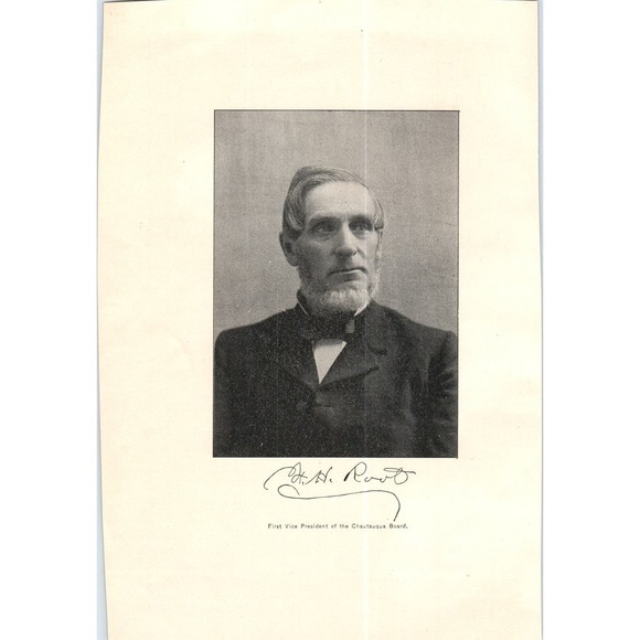 None Other - H.H. Root First Chautauqua Board Vice President c1890 Victorian Art Print AE8